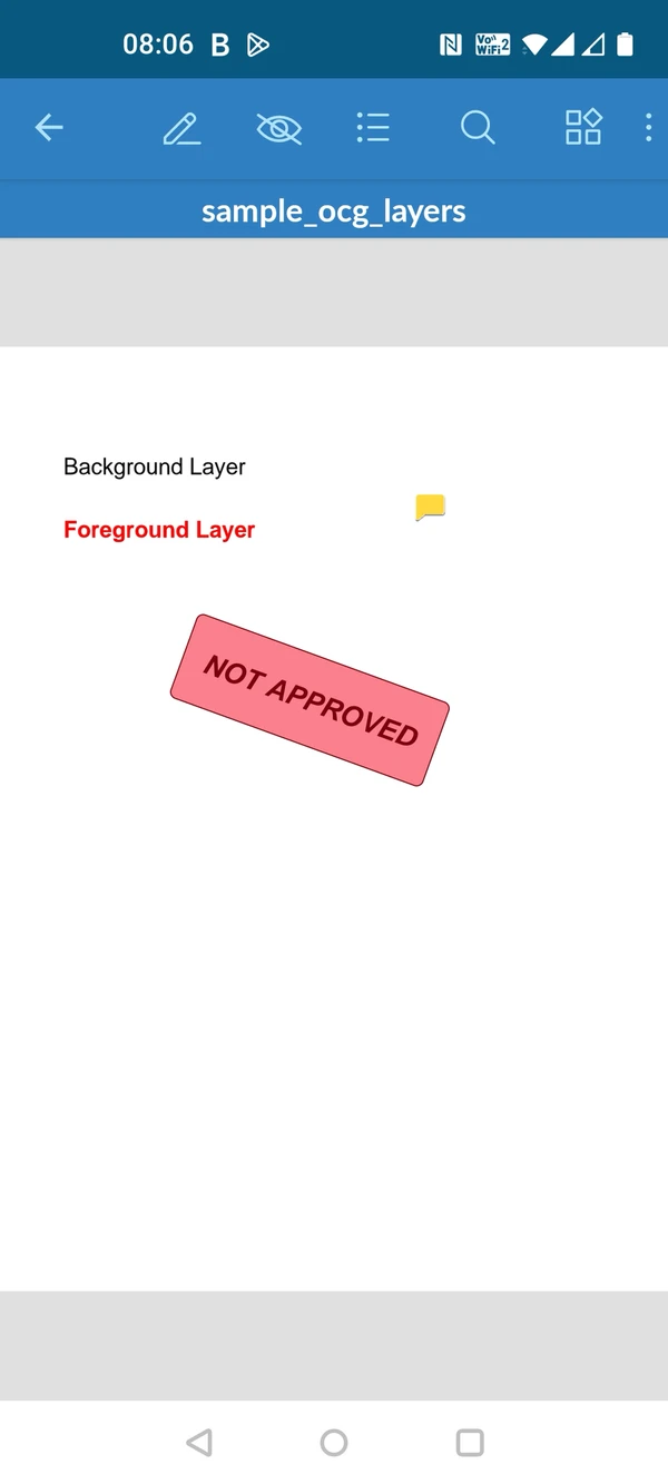 A PDF in the Android app with the pencil icon in the top toolbar